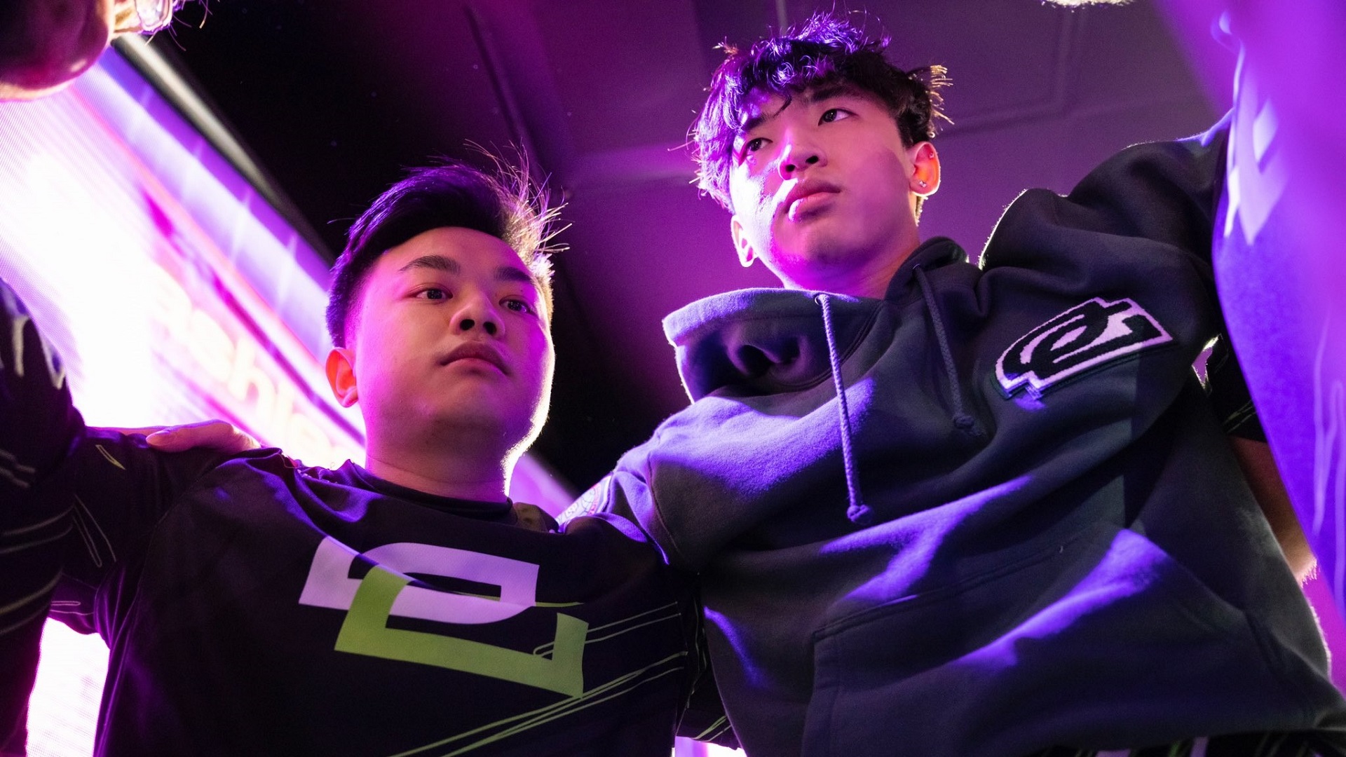 OpTic Gaming VALORANT's Marved and Victor "Victor" Wong huddle up at Stage 1