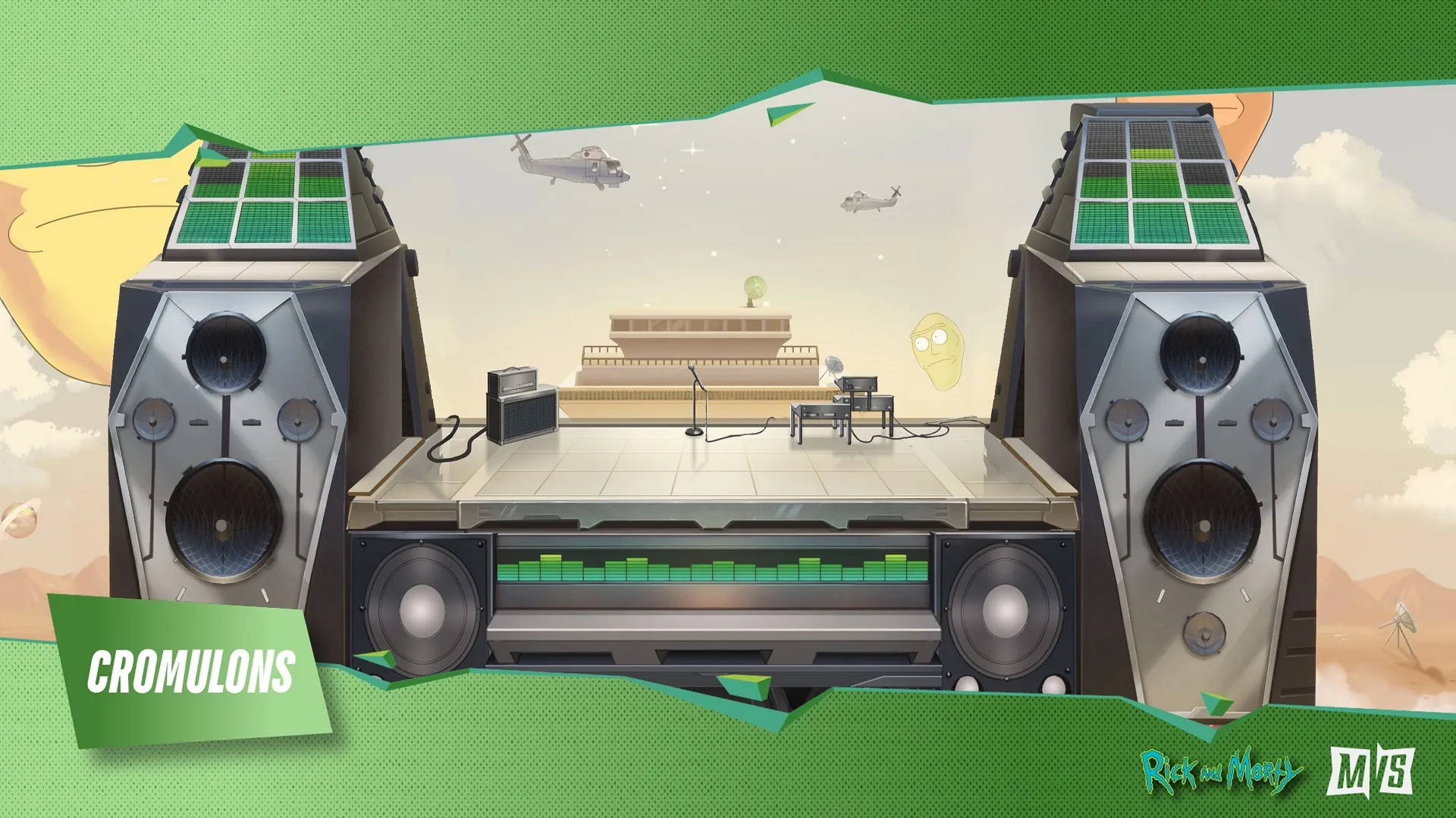 The Cromulons stage in MultiVersus