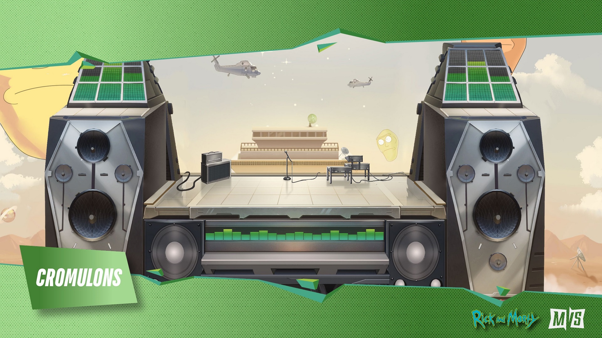 The Cromulons stage in MultiVersus