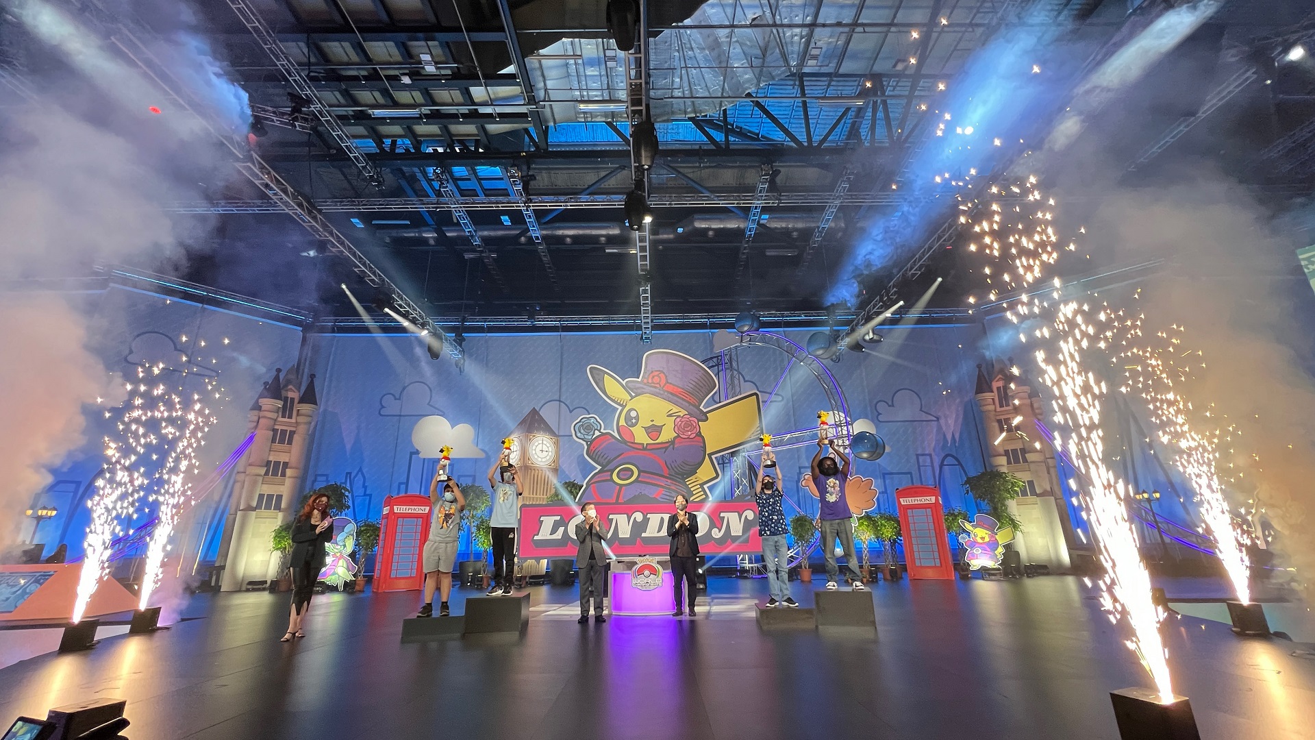The awards ceremony for the 2022 Pokémon World Championships winner for each Pokkén Tournament DX division.