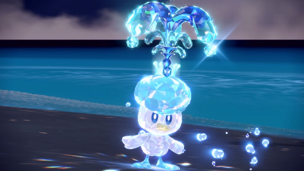 Quaxly's Terastal form in Pokémon Scarlet and Violet.