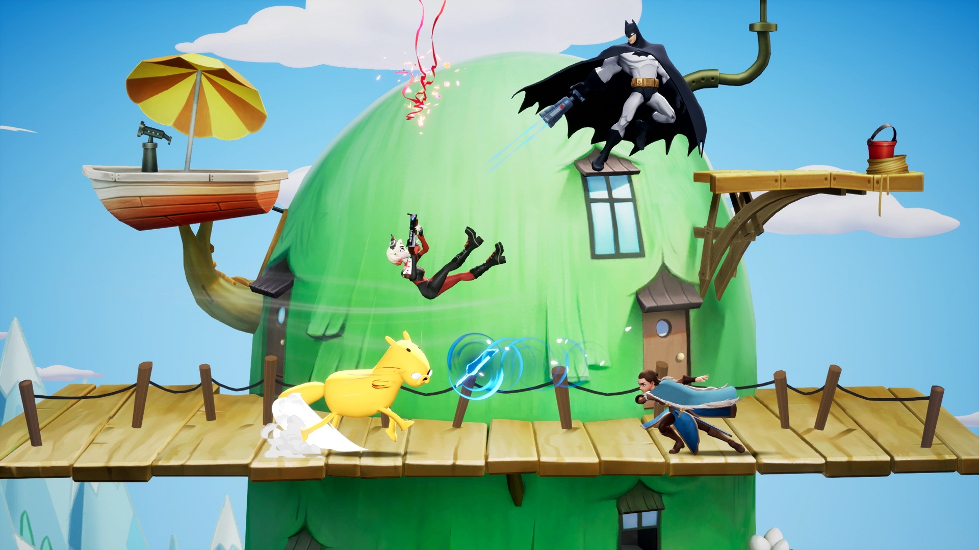A free-for-all in MultiVersus, which is not yet available on Nintendo Switch.