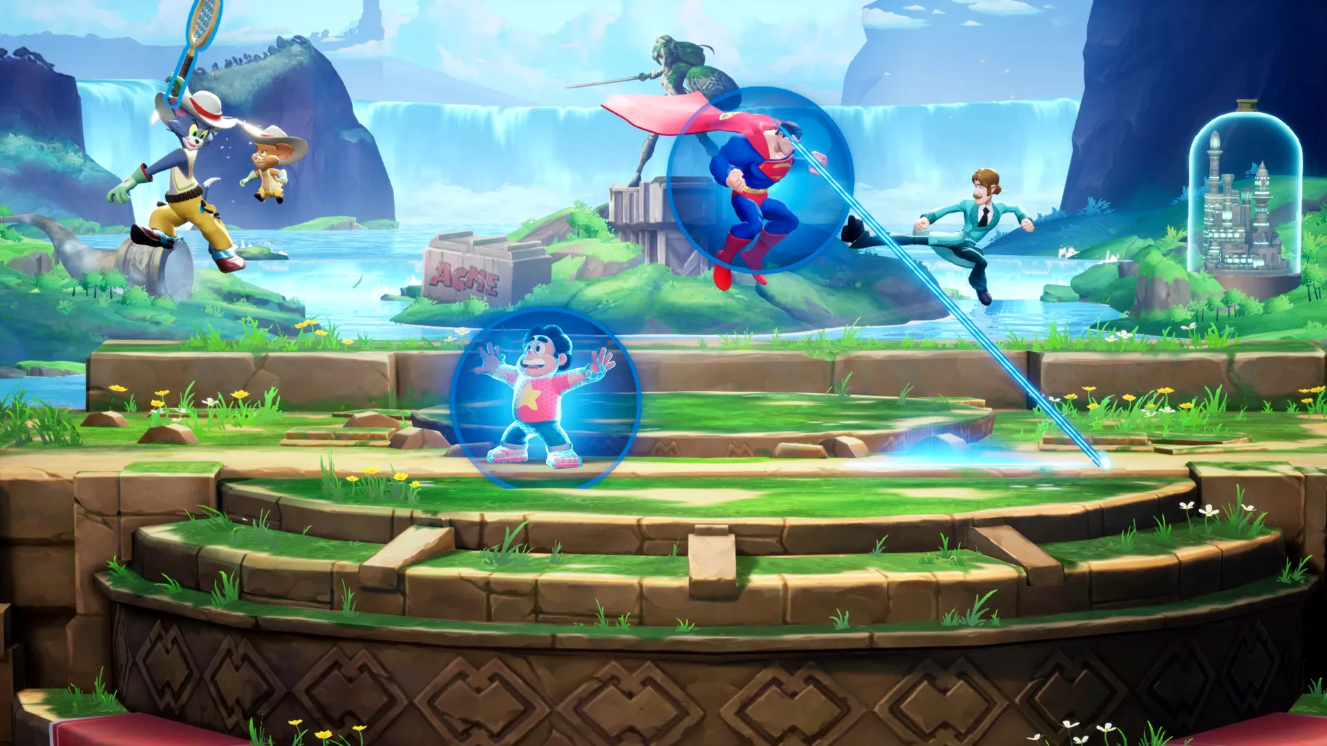 Characters fight in MultiVersus, which recently surpassed 20 million players.