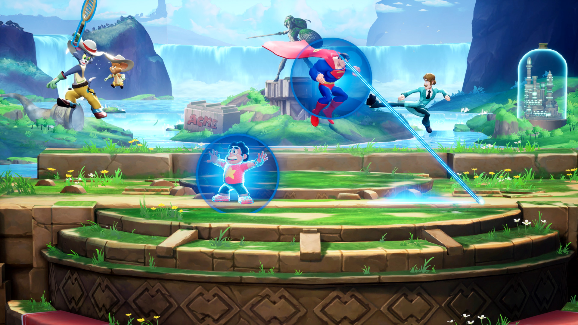 Characters fight in MultiVersus, which recently surpassed 20 million players.