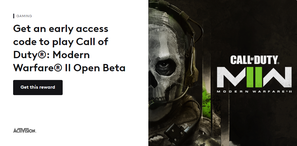 Modern Warfare 2 beta code Xfinity