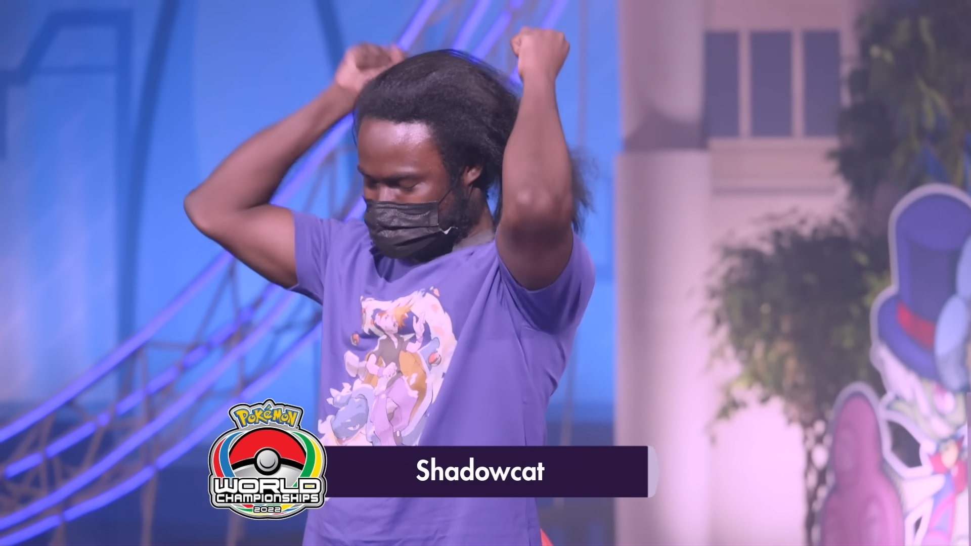 Shadowcat celebrates after winning Pokkén Tournament at the 2022 Pokémon World Championships
