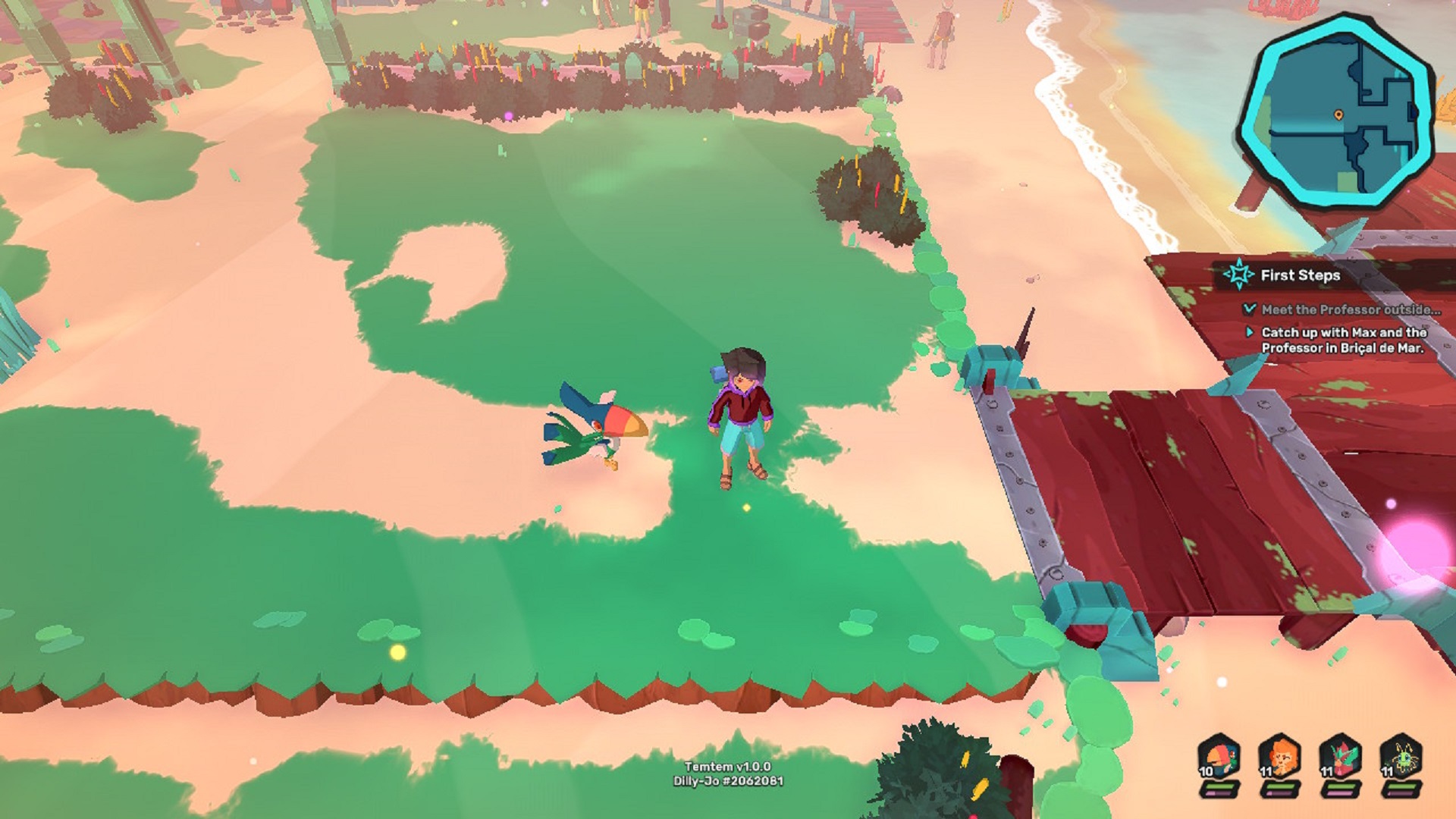 Gameplay of Temtem, which has cross-platform play.