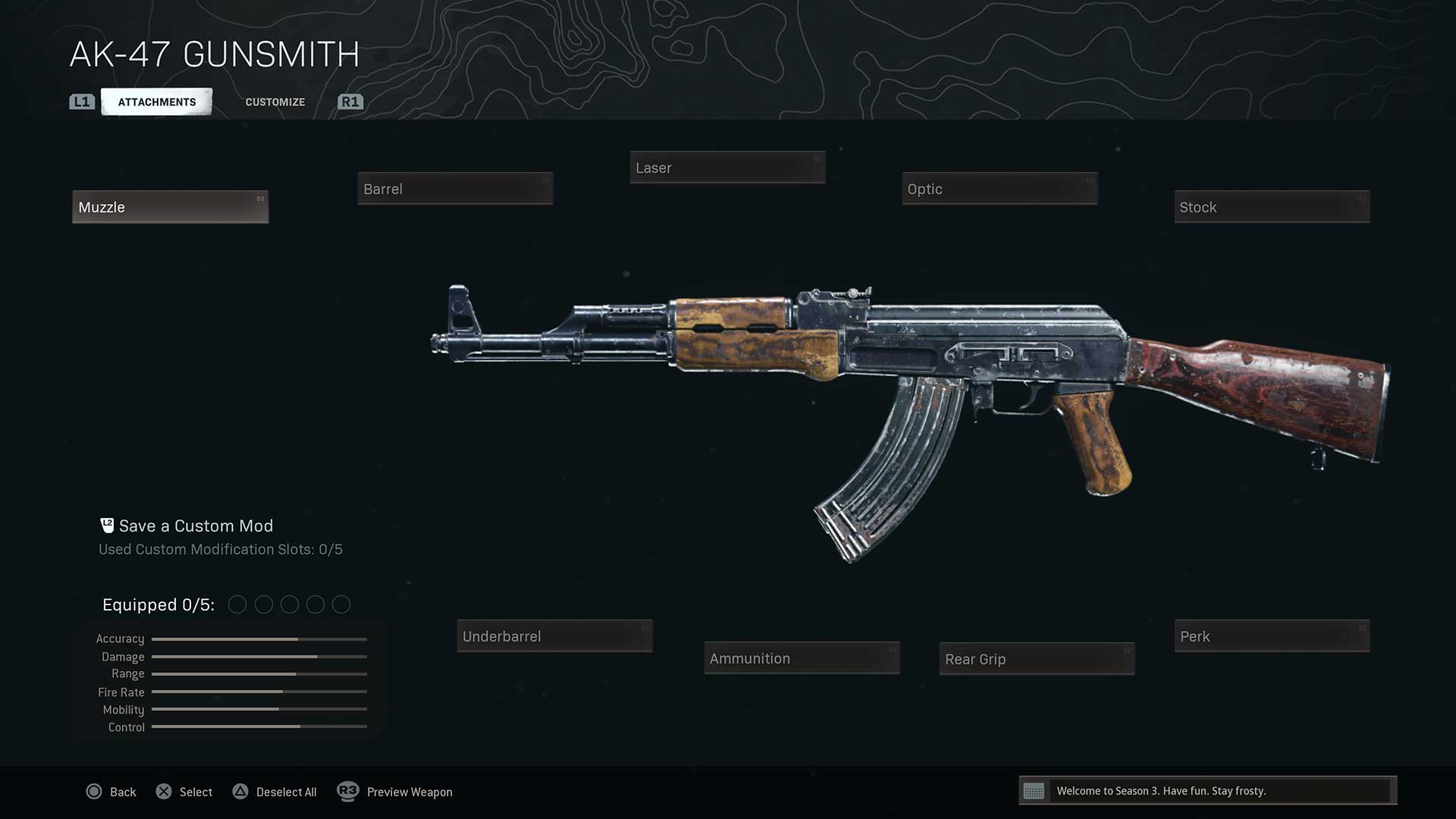 AK-47 loadout in Warzone