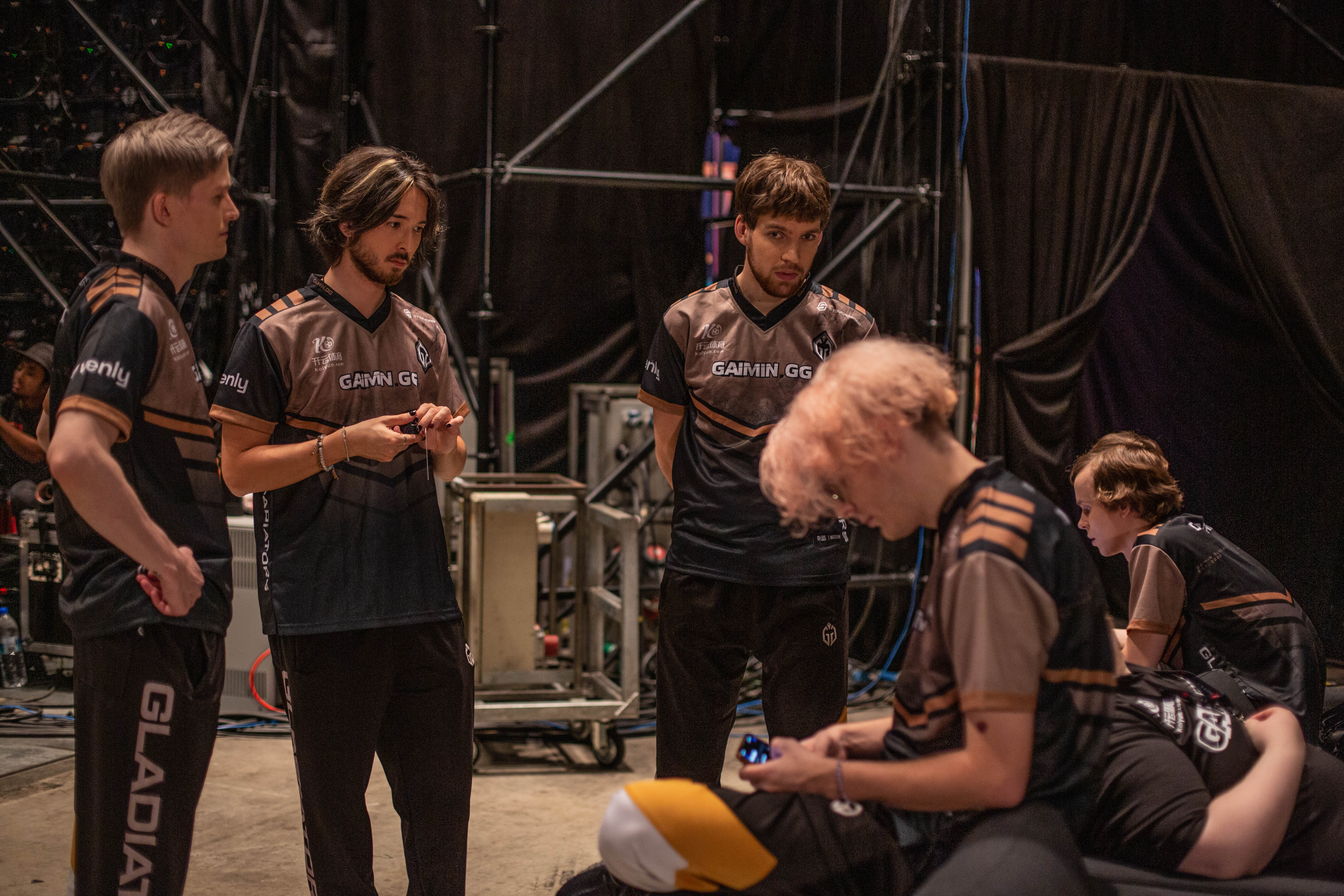 The Gaimin Gladiators discuss strategy at media day