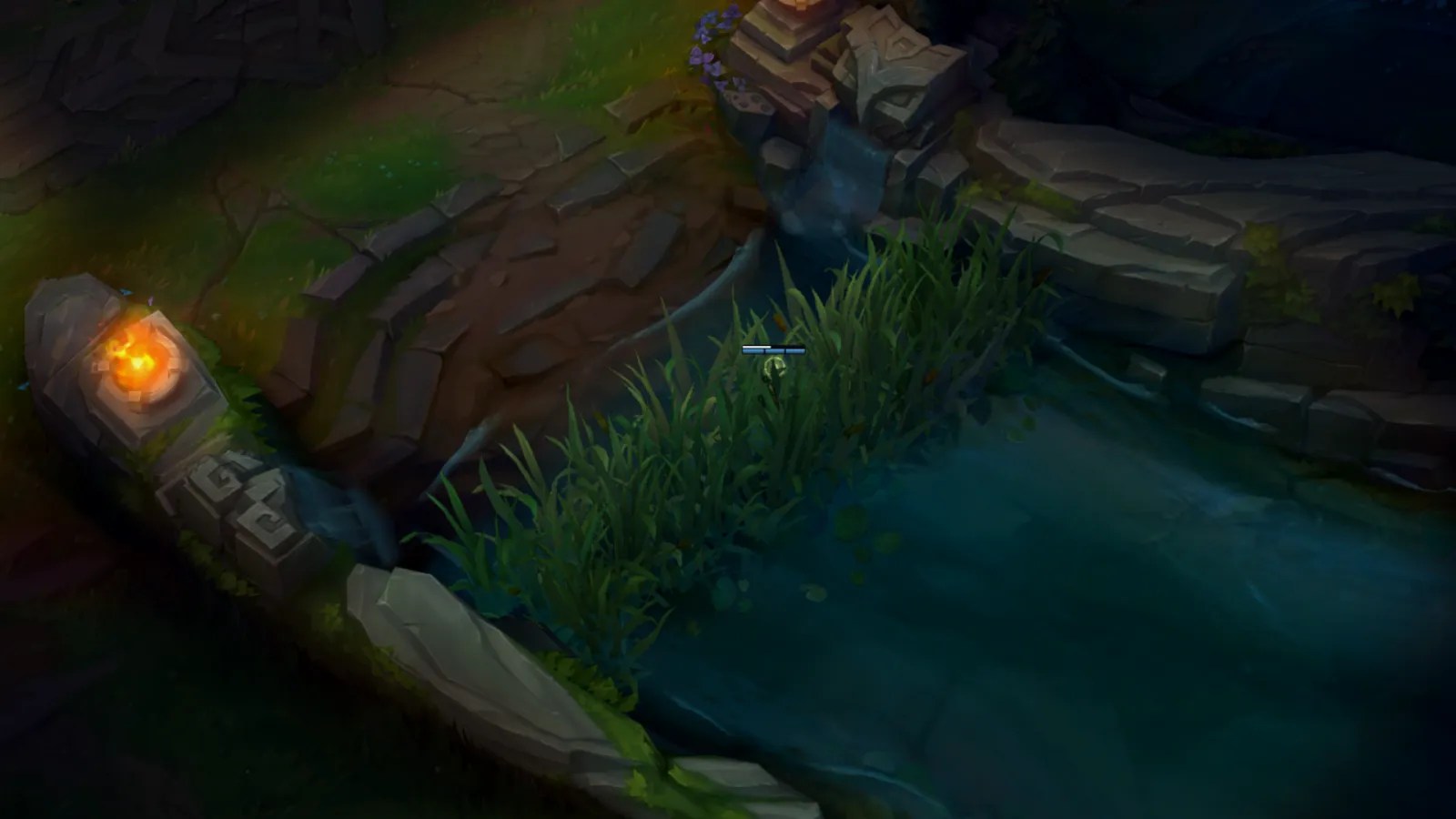 River bush on right hand side of mid lane on summoner's rift