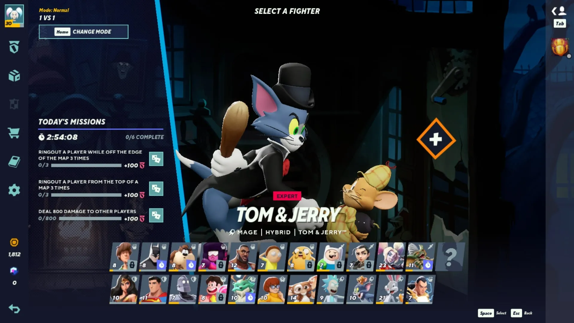 Baker Street Tom & Jerry in the MultiVersus Season 2 battle pass.