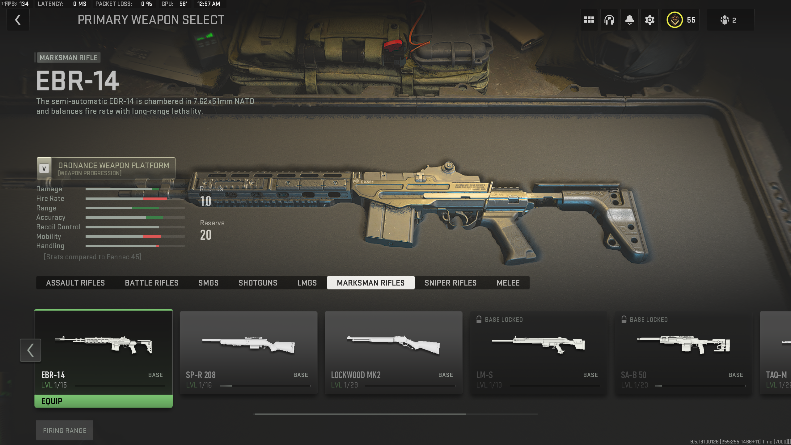 EBR-14 loadout in Modern Warfare 2