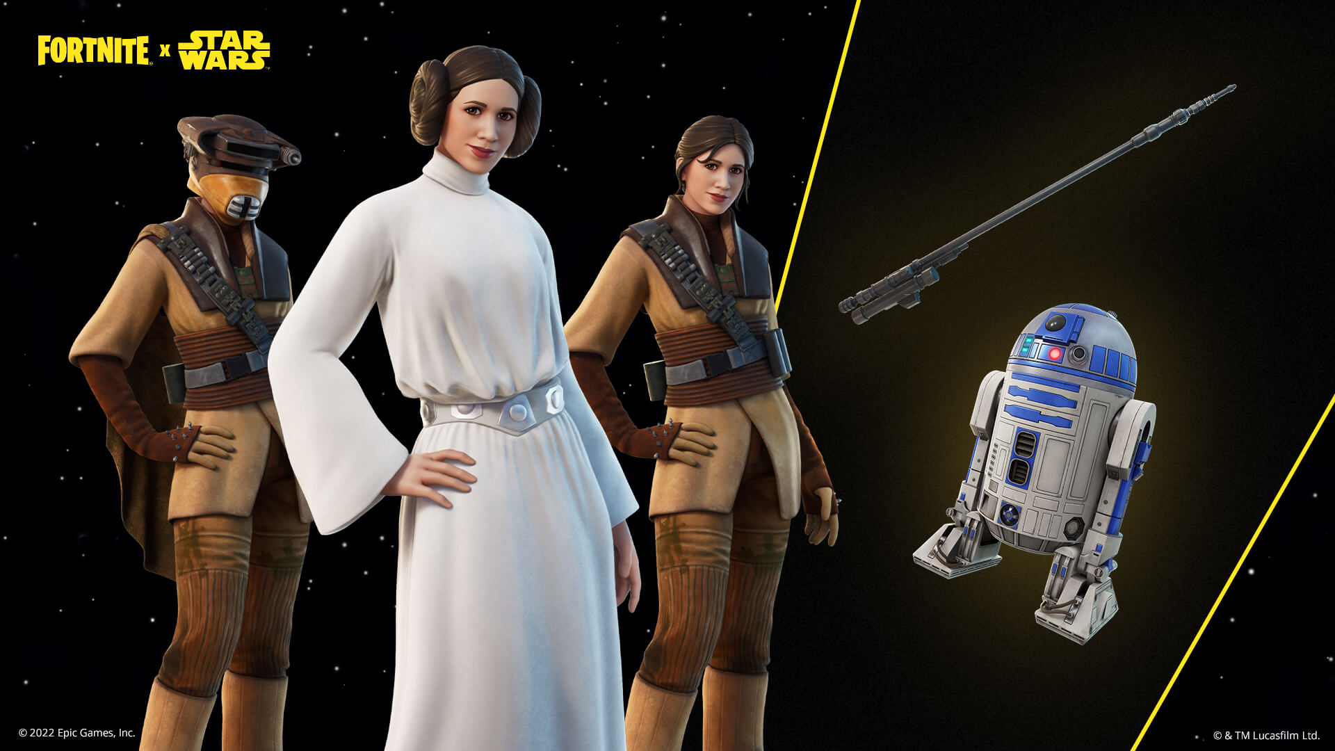 Leia's Outfits for Fortnite Skywalker Week.