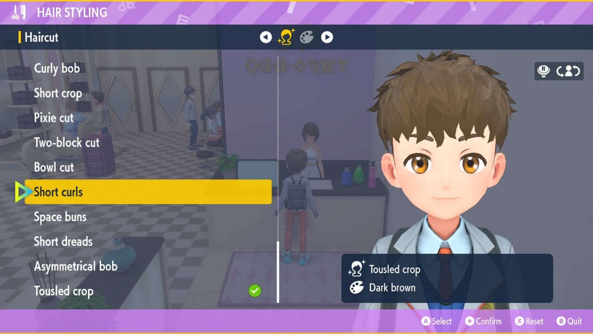 Pokémon Scarlet and Violet hairstyle salon outfit how to change