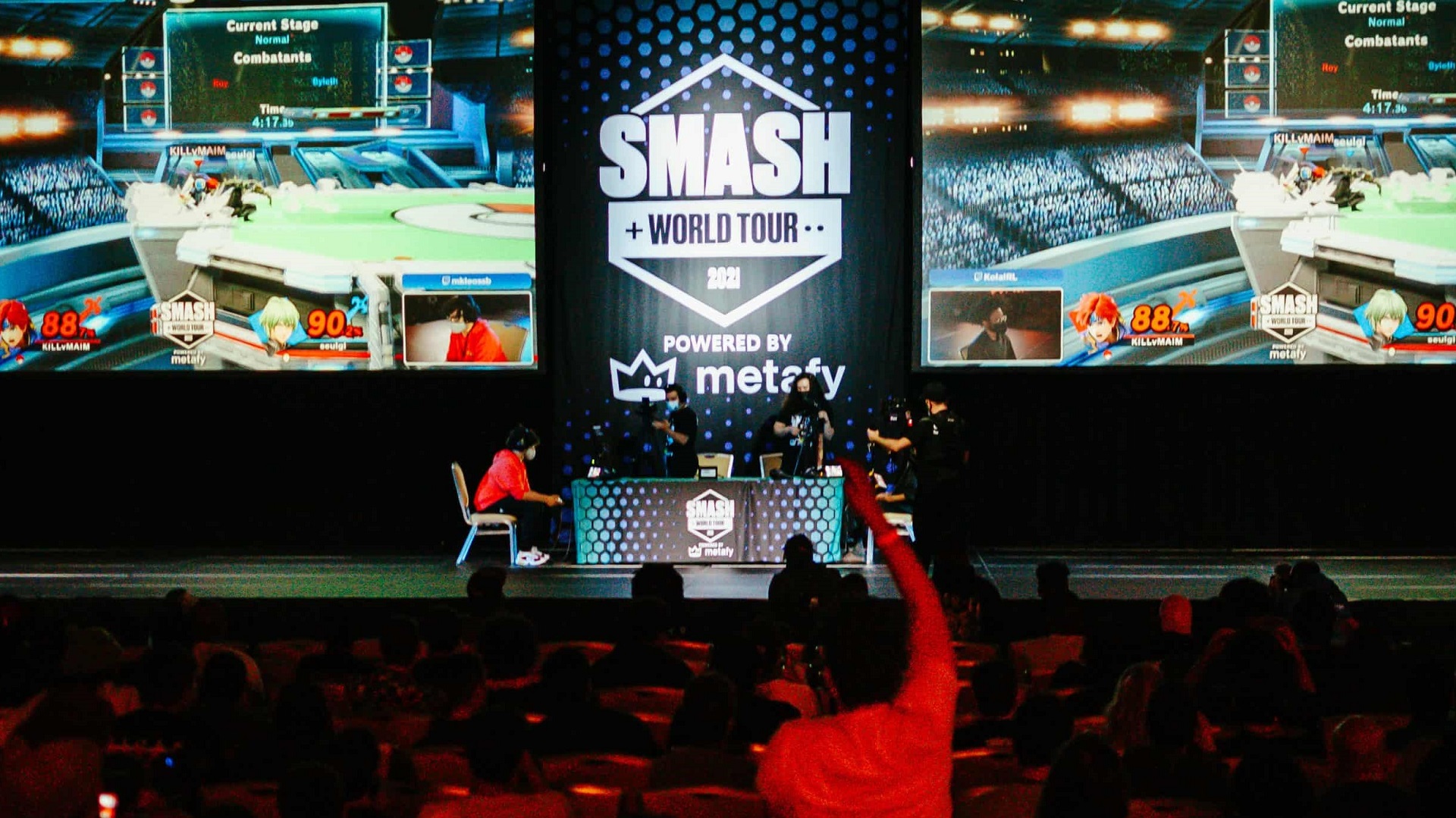 MkLeo and Kola play at the 2021 SWTC. Both players will return as qualified players for the 2022 Smash World Tour Championships.