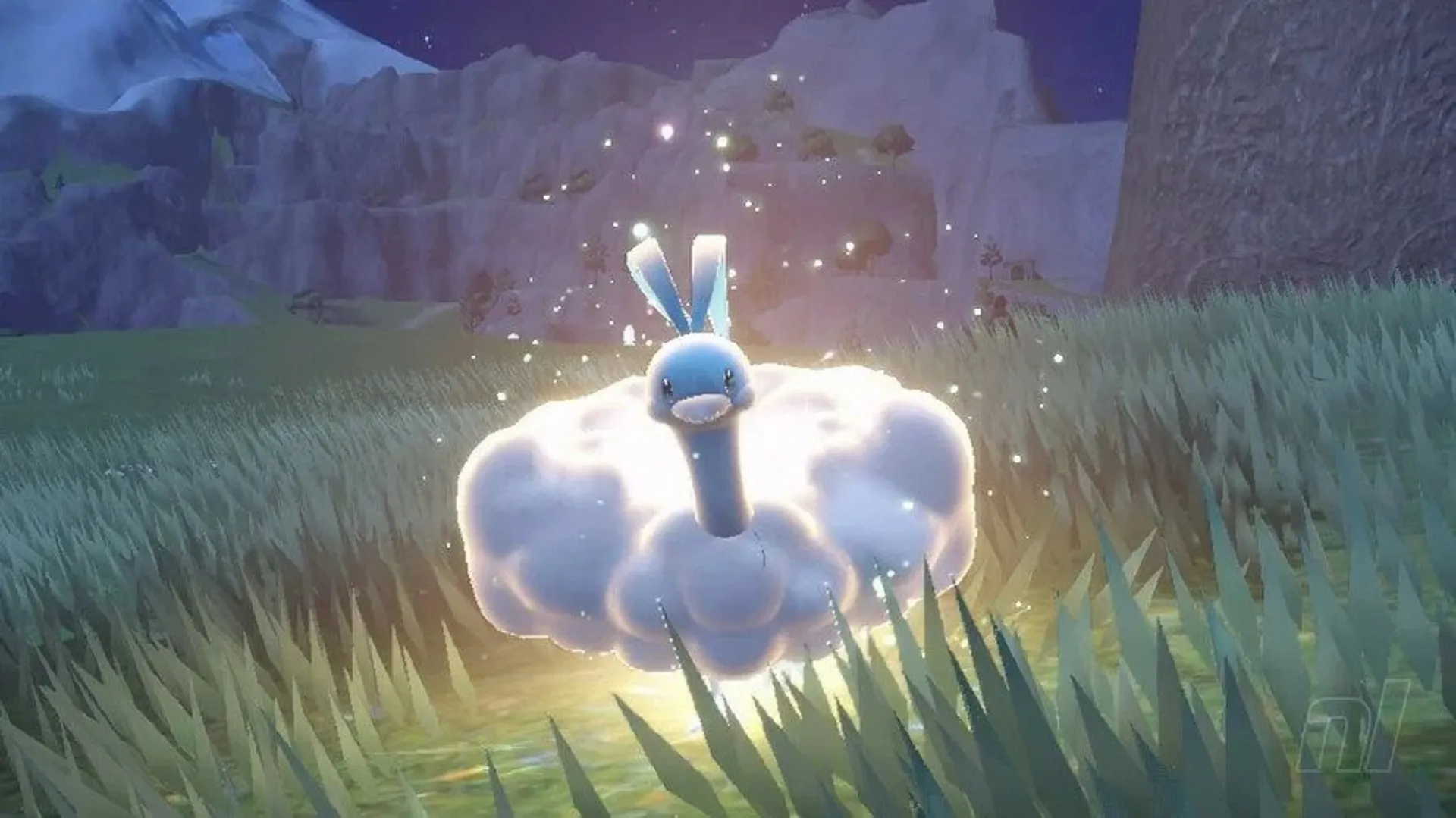 A wild Tera Type Altaria in Pokémon Scarlet and Violet