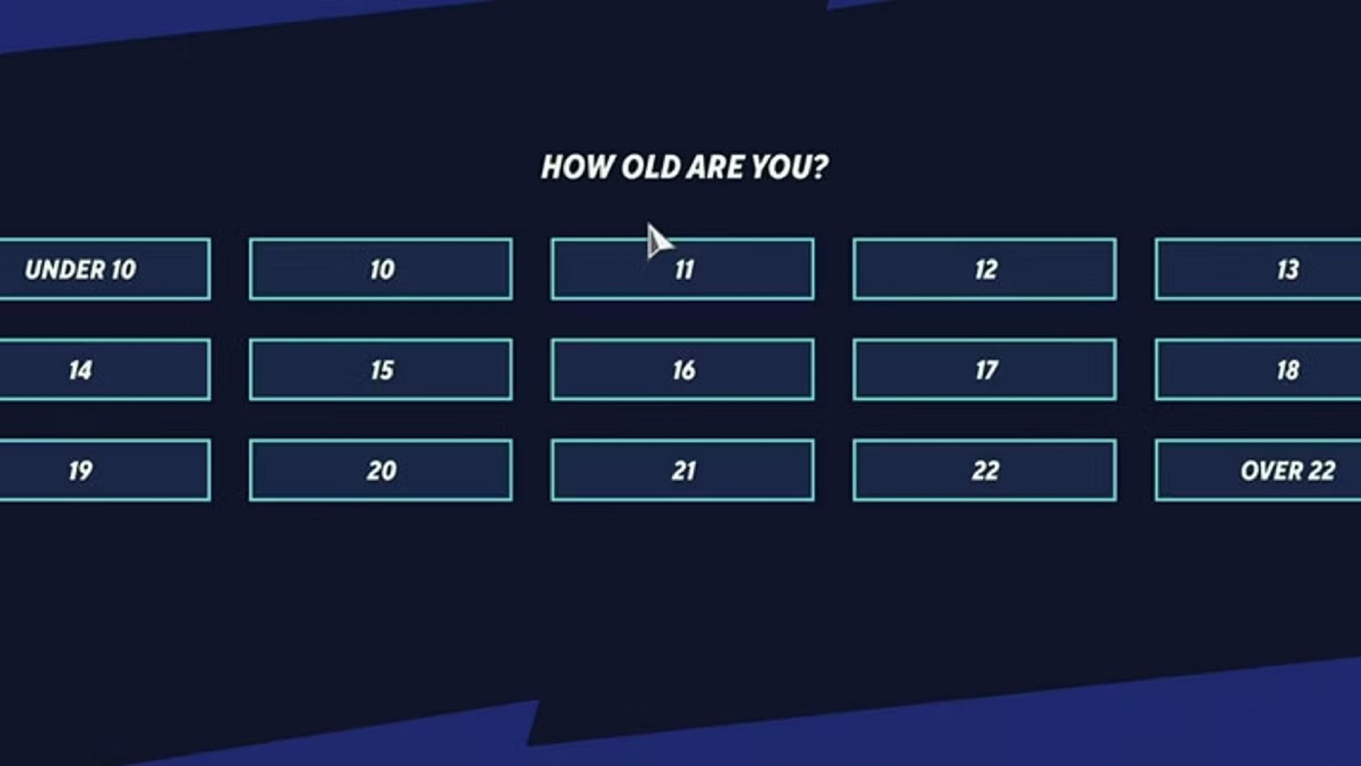 MultiVersus age selection screen
