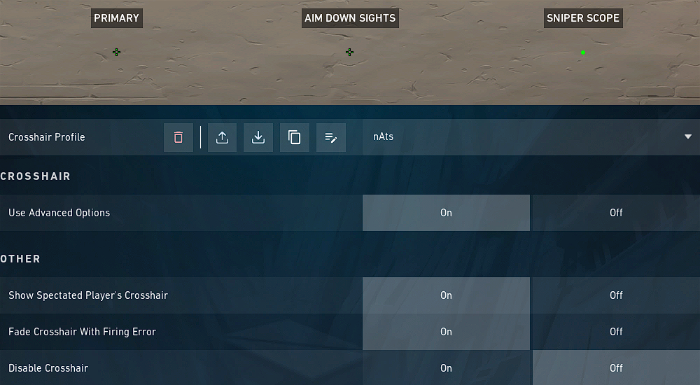 nAts crosshair profile VALORANT
