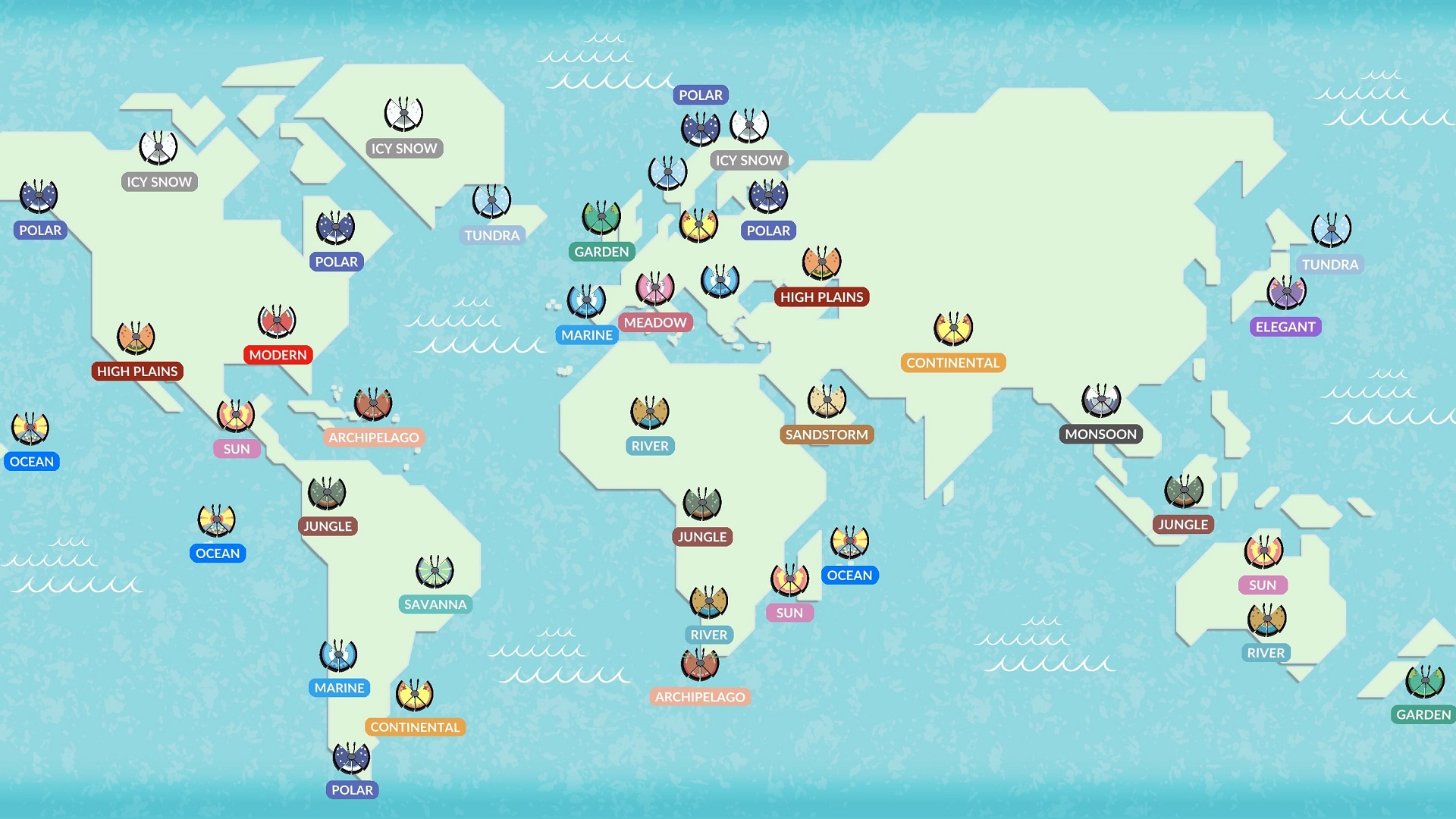 Vivillon form map in Pokémon GO