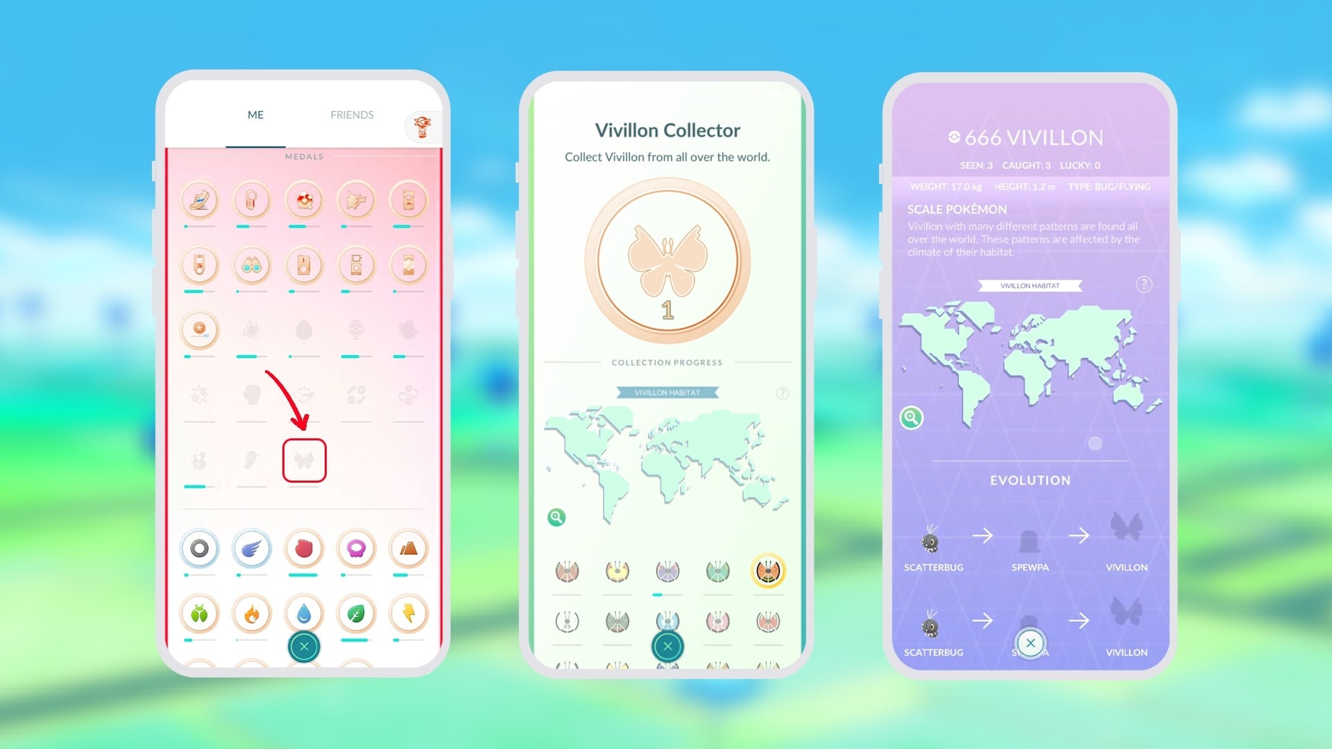 Vivillon Collector Medal in Pokémon GO