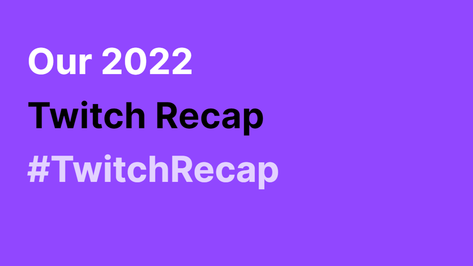 Twitch Recap 2022