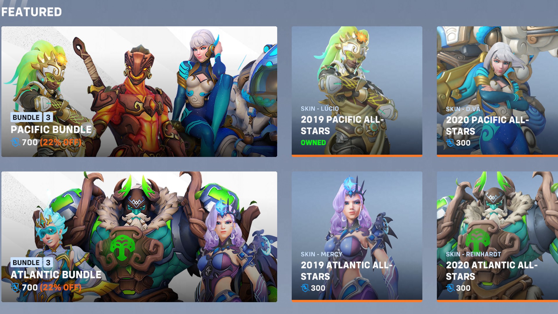 Overwatch 2 All-Stars skins store