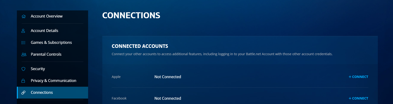 Connections Battle.net Twitch