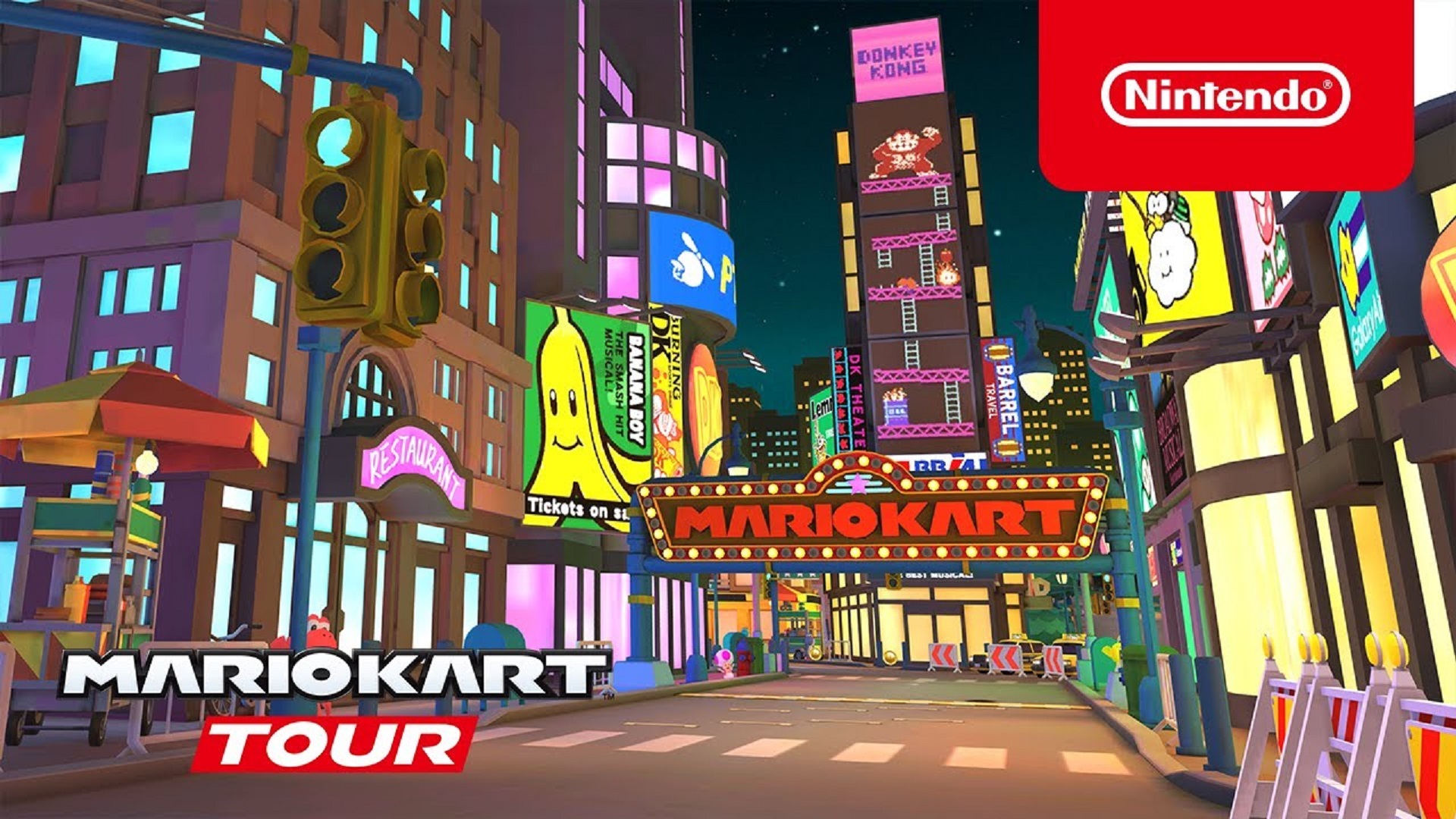 New York Minute, one of the new tracks in Mario Kart Tour