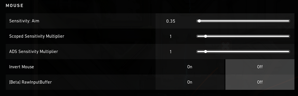 VALORANT mouse sensitivity DPI