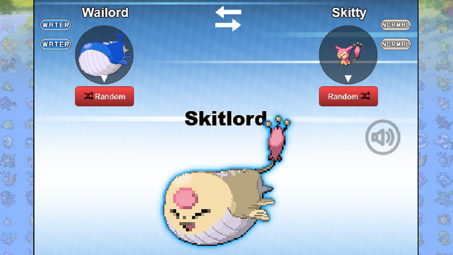 Fusion of Wailord and Skitty from the Pokémon Fusion Generator