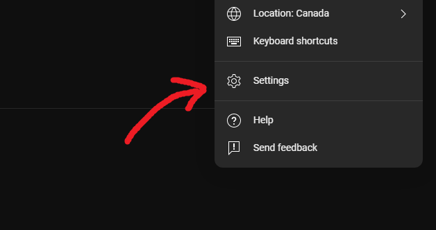 YouTube settings