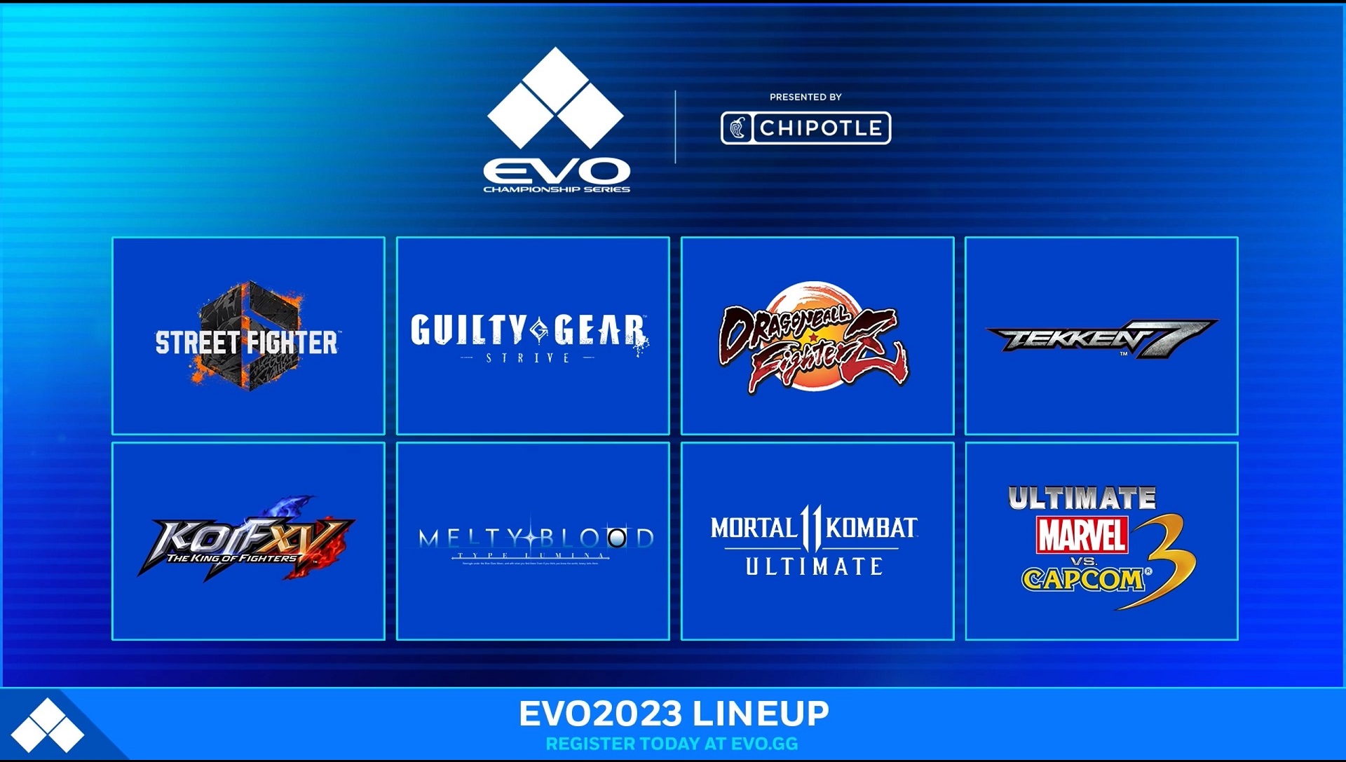 Every game in the Evo 2023 lineup