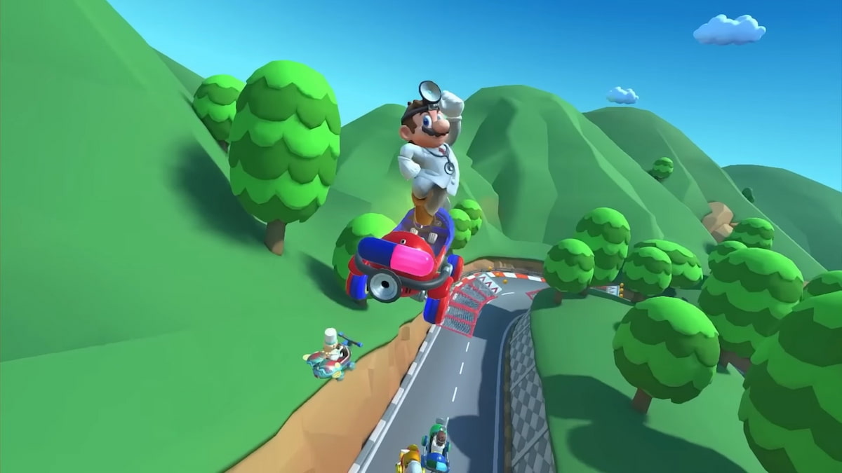 Dr. Mario in Mario Kart Tour humping from his Pill Kart