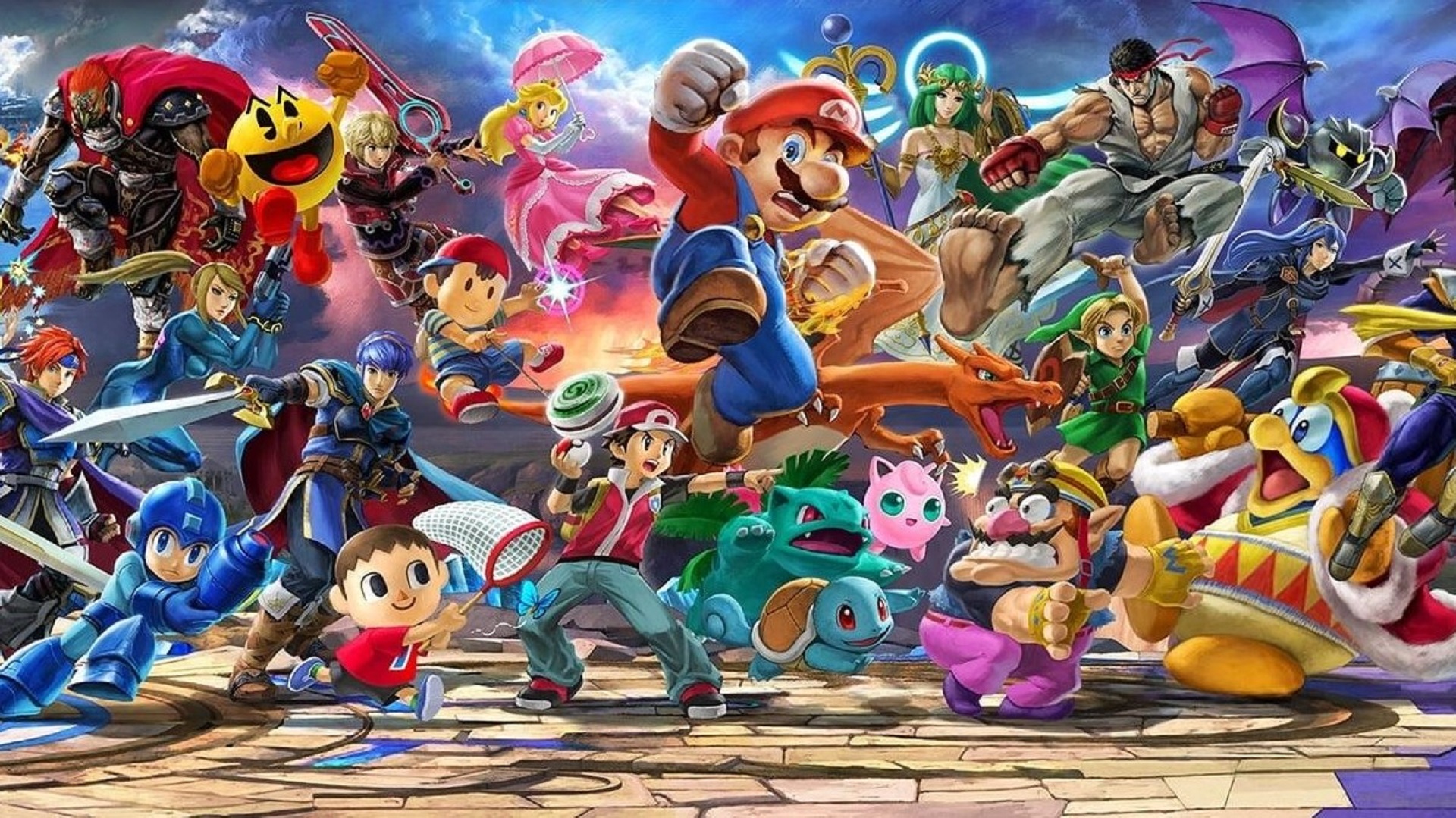 Super Smash Bros. Ultimate "everyone is here" art