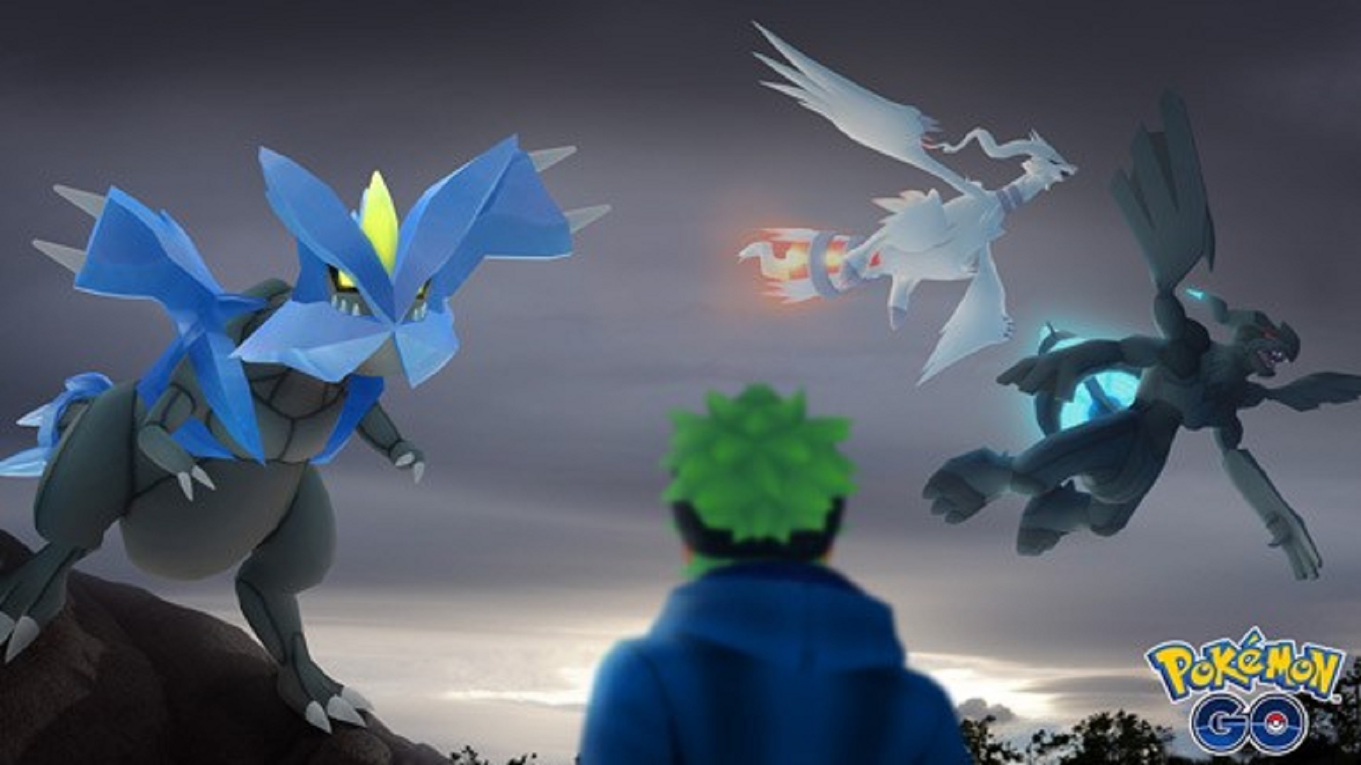 Zekrom in Pokémon GO, along with Reshiram and Kyurem.