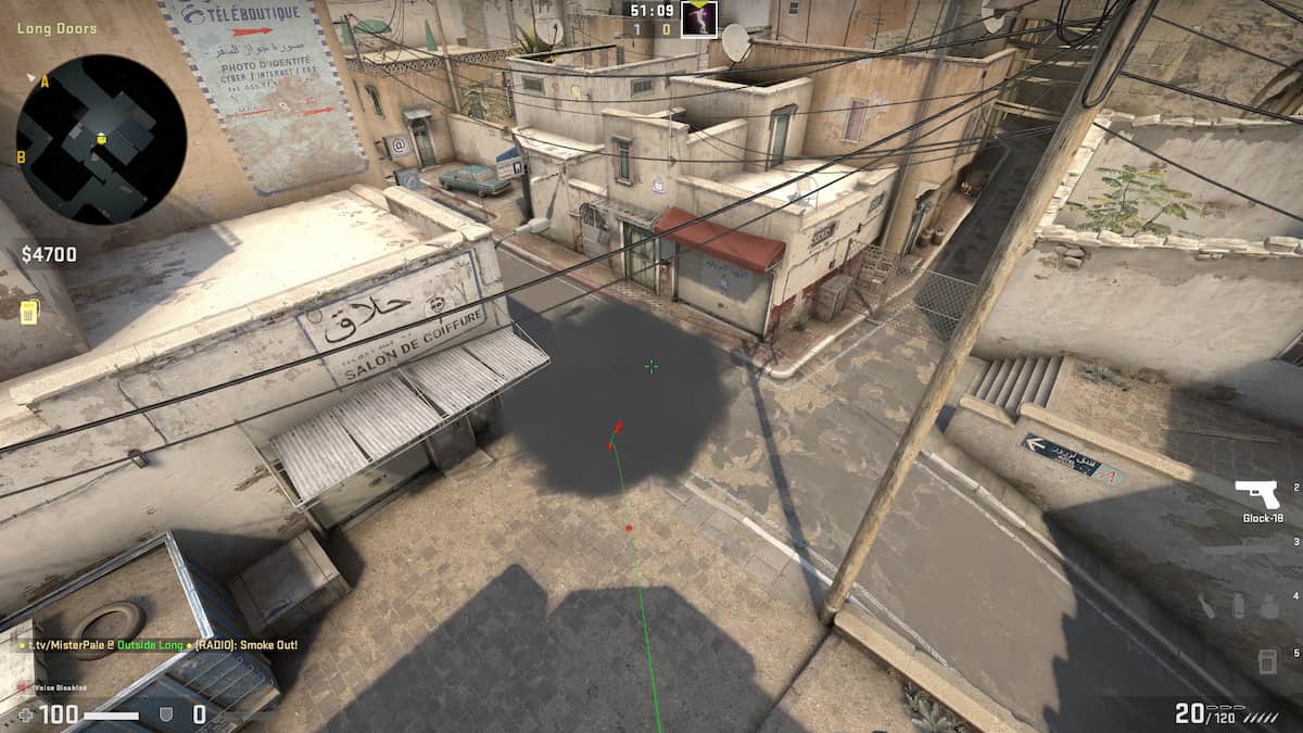 A long corner smoke landing after lineup CS:GO