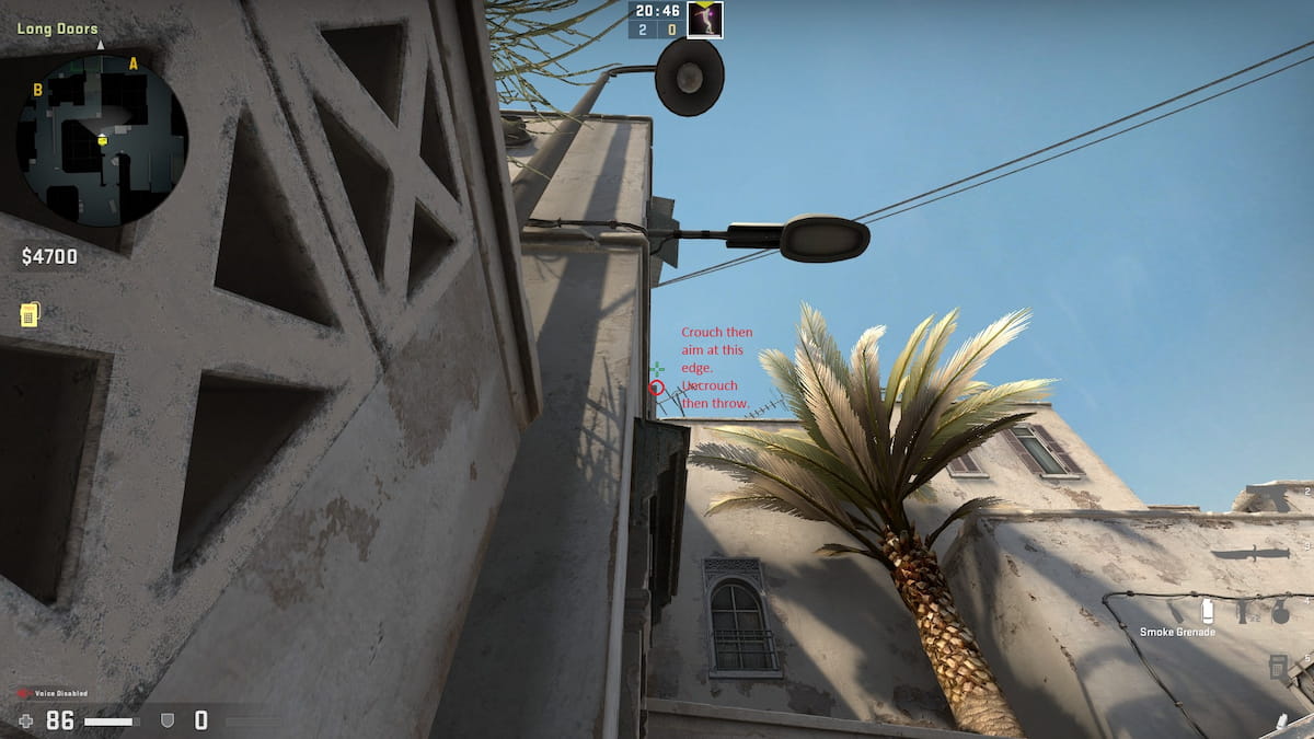 A long perfect CT Smoke lineup CSGO Dust 2