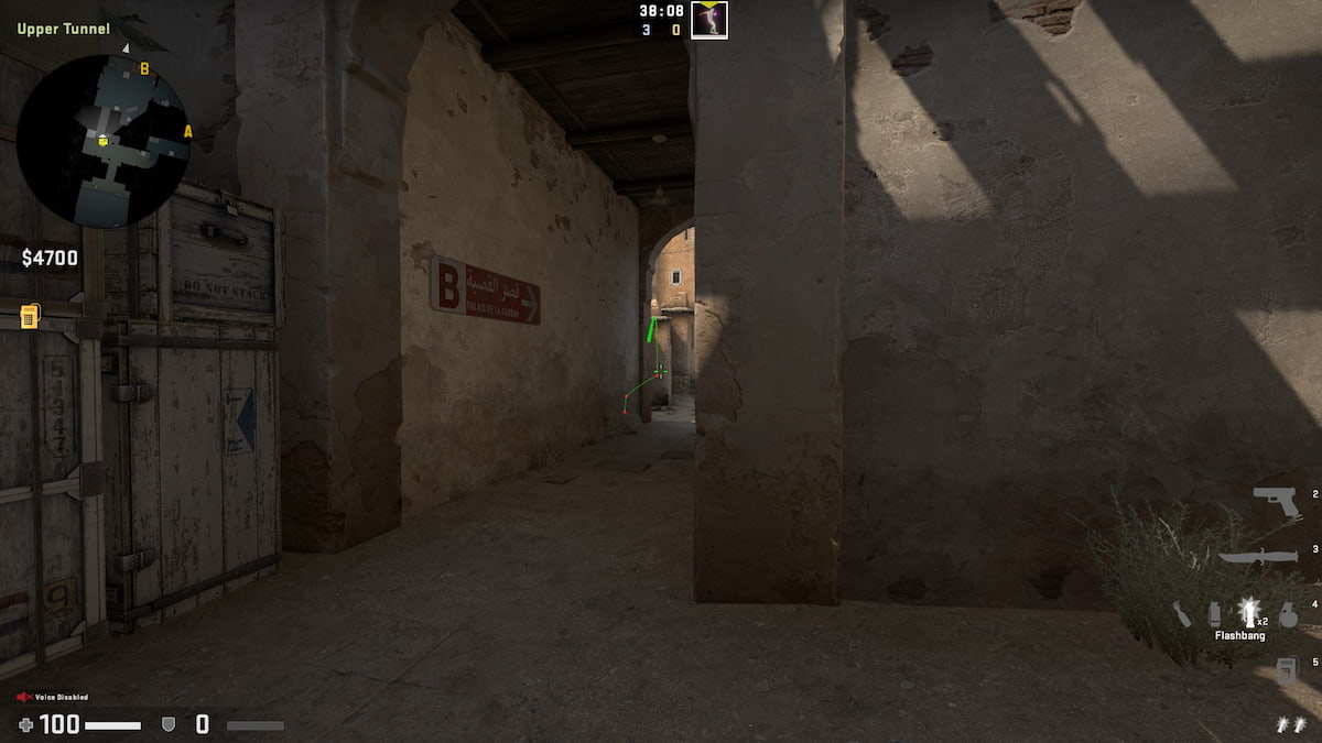 Upper Tunnel to B-site Flashbang CS:GO
