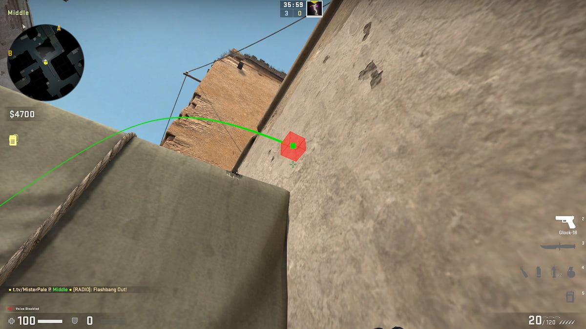 Mid Double Door Flashbang CS:GO