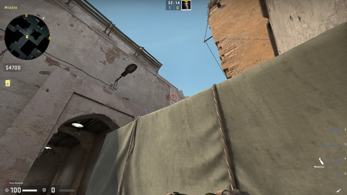 Middle to CT Spawn smoke lineup in CSGO Dust 2