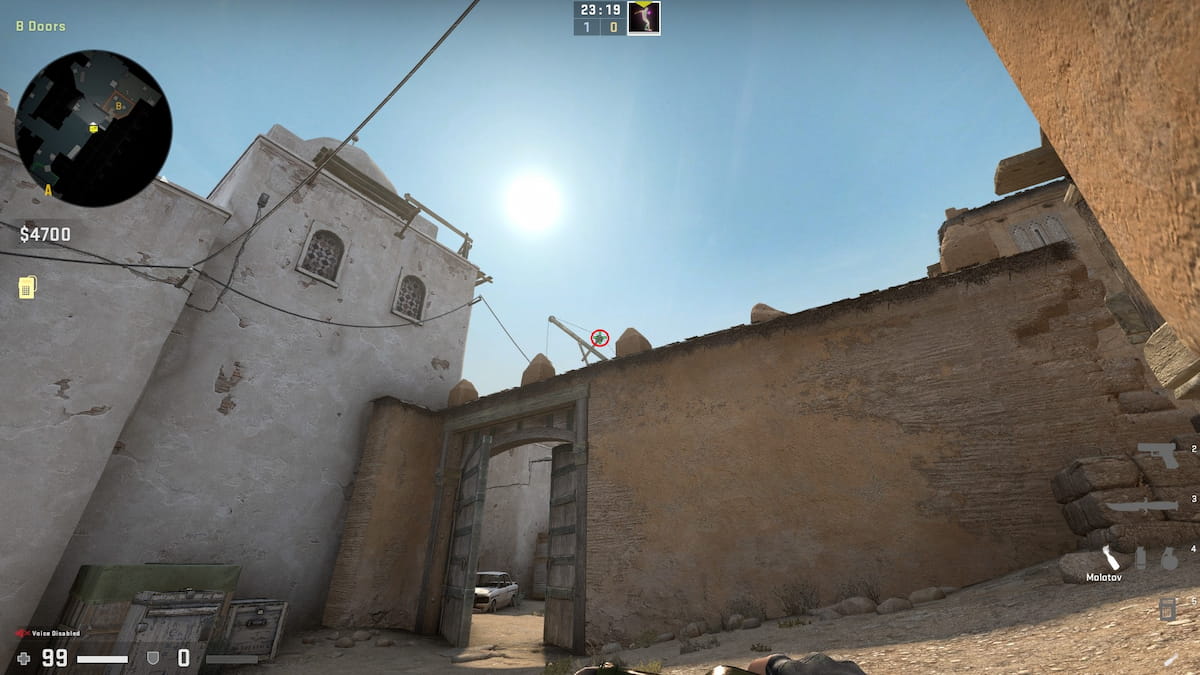 mid to tunnel doors smoke lineup CSGO Dust 2