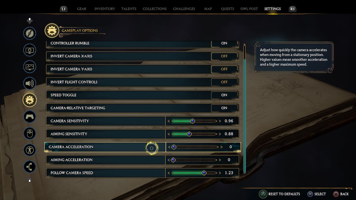 Hogwarts Legacy Optimal Camera Settings