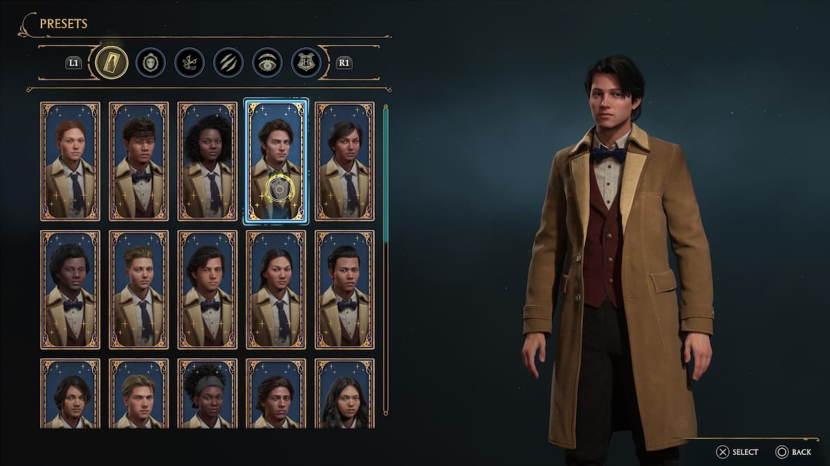 Screenshot of "Snape" in Hogwarts Legacy character creator