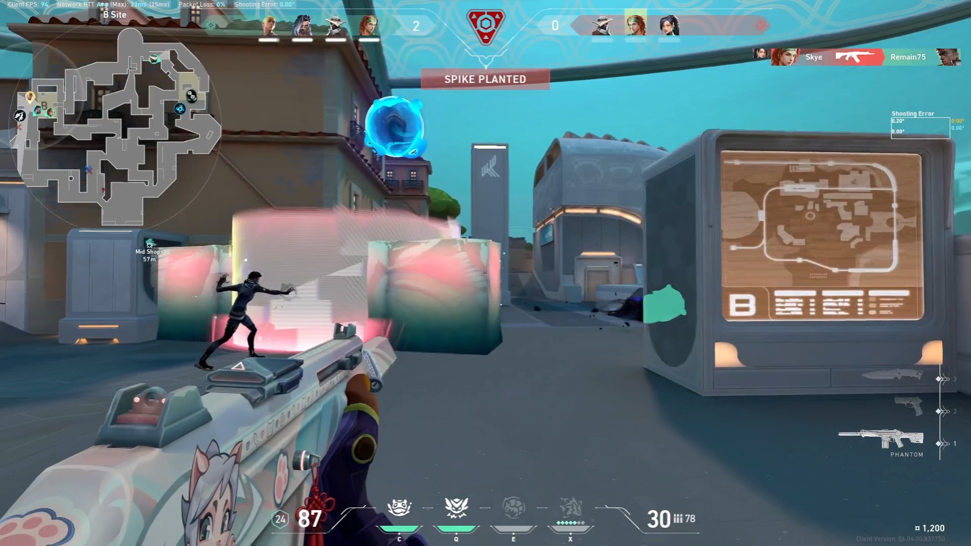 Gekko throwing Dizzy over a Sage wall in Pearl map in Valorant