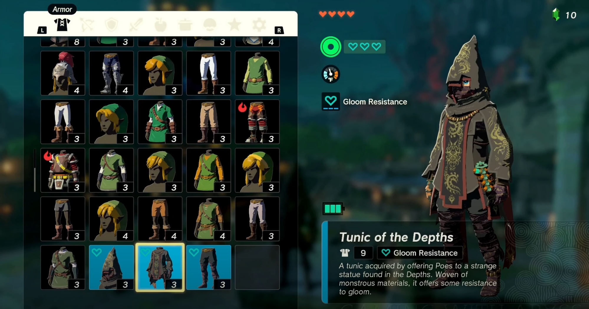 Depths Armor set Zelda: Tears of the Kingdom