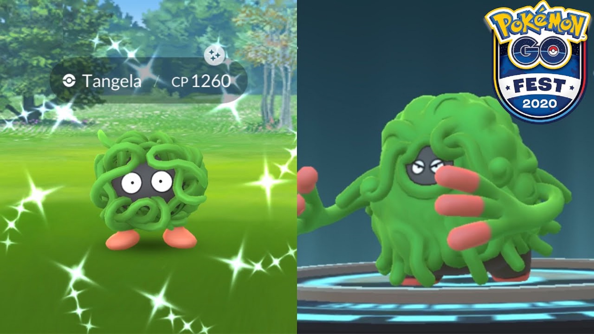 Shiny Tangela and Tangrowth in Pokémon GO
