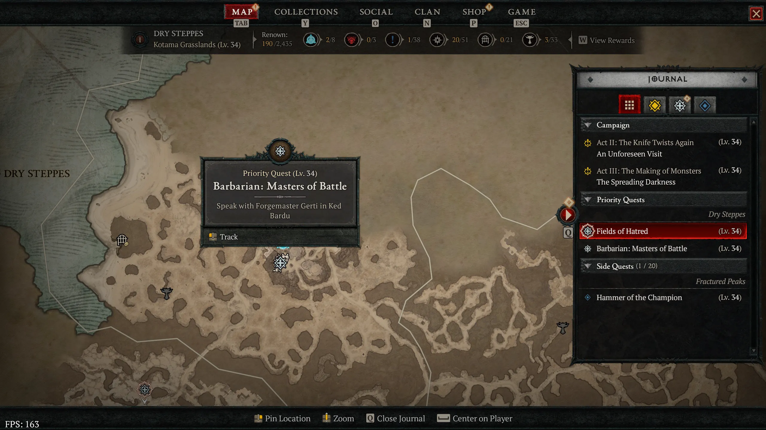 start the Barbarian quest in Diablo 4