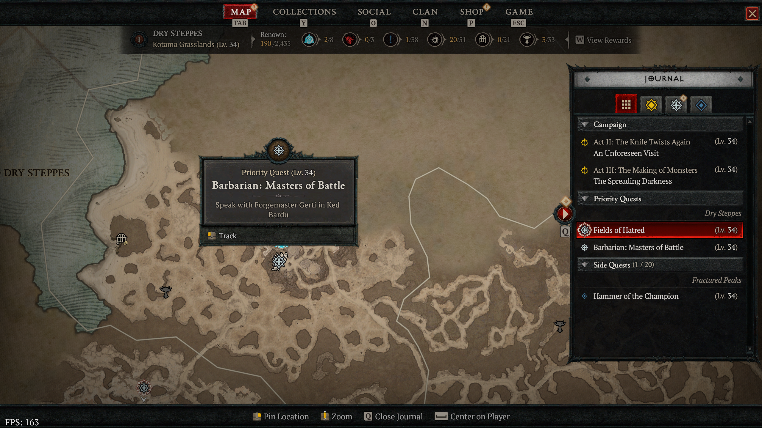 start the Barbarian quest in Diablo 4