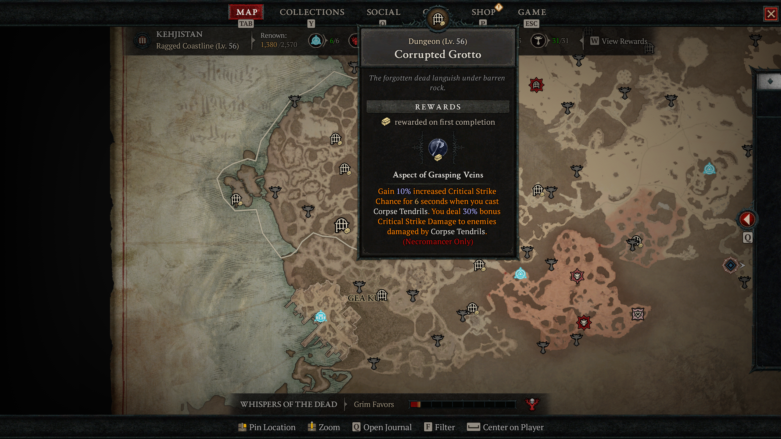 get the Aspect of Grasping Veins in Diablo 4