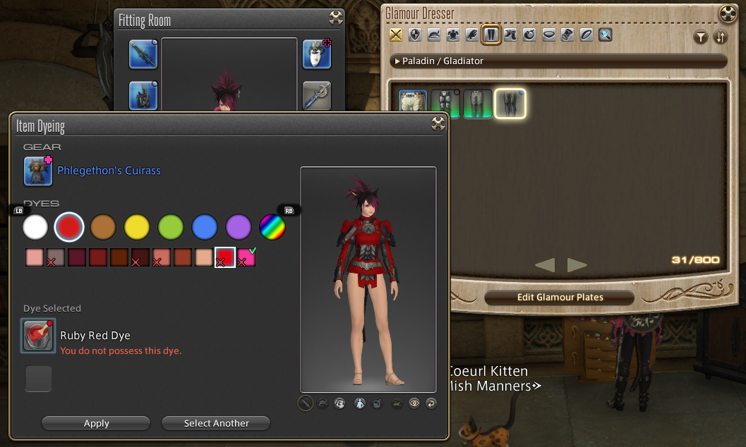 FFXIV Glamour dyes